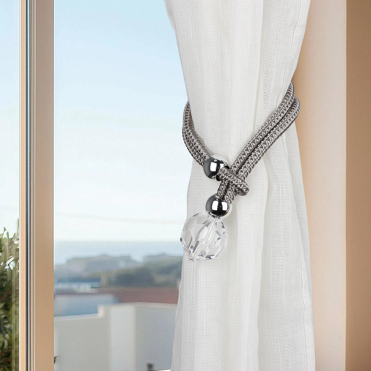 Designer Pick Custom Cream White Aesthetic Feeling Blackout Curtain Tie Back Classic Design for Curtain Poles Tracks Accessories
