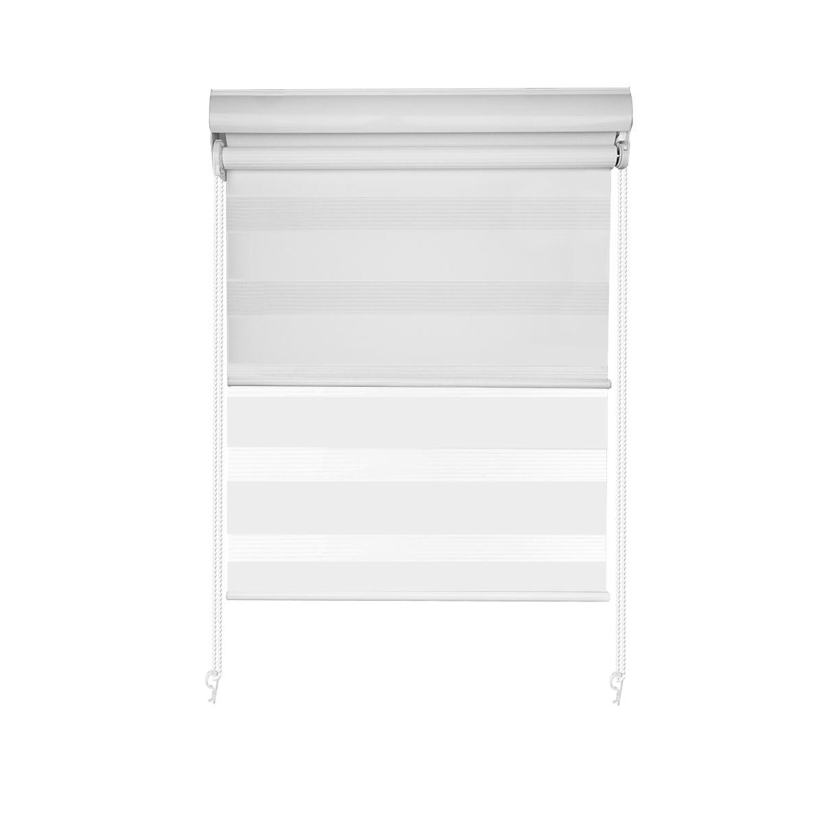 2025 Best Selling Classic Design Built-in Double Function Plain Polyester+White Coated Roller Blinds Blackout Day Night Shutters
