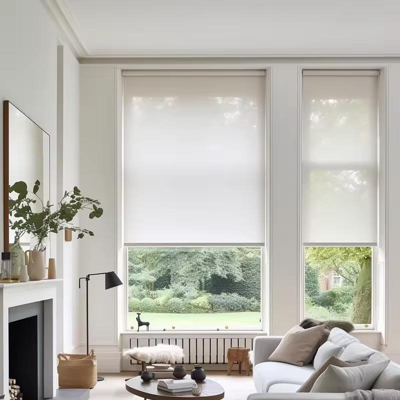 Light Weight Manual Roller Blind Indoor Home Sunshade Fully Blackout Fabric Roller Window Curtains Sun Fabric Roller Curtains