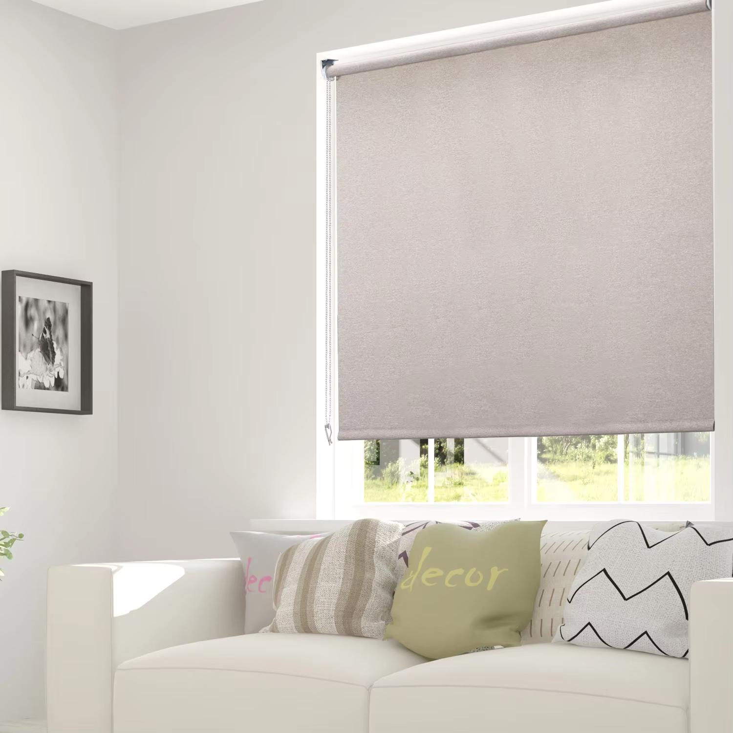 Light Weight Manual Roller Blind Indoor Home Sunshade Fully Blackout Fabric Roller Window Curtains Sun Fabric Roller Curtains