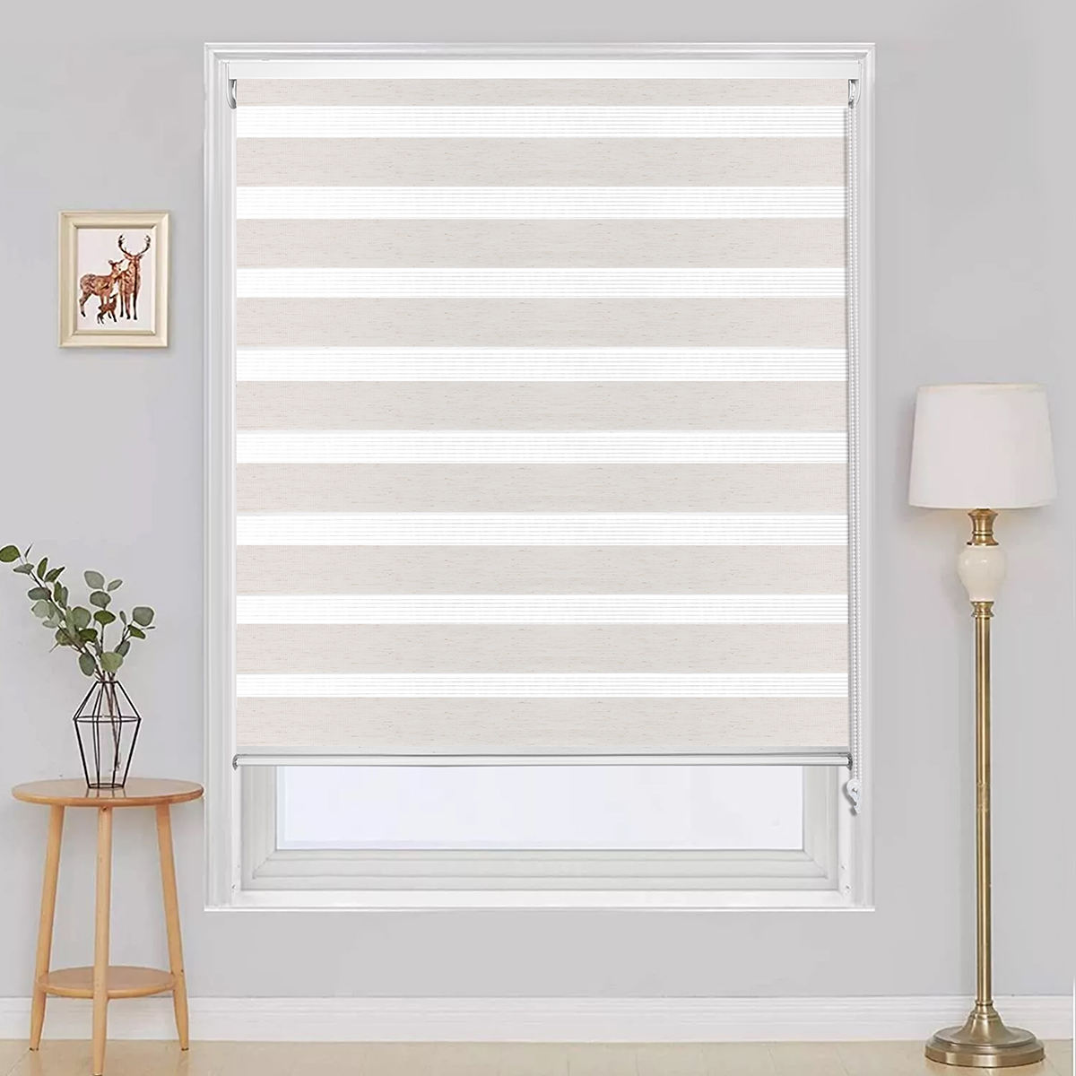 Custom-made Quality American Fabric Plain Horizontal Window Blinds Blackout Home Day Night Double Layer Roller Blinds Zebra