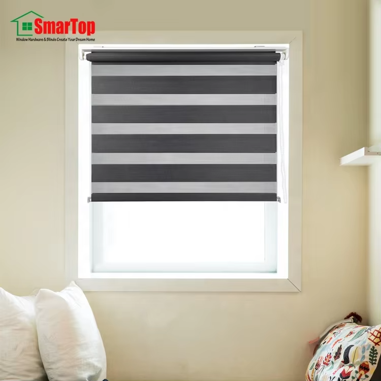 Wholesale Best Price Black Zebra Rainbow Roller Blinds Home Decoration Fabric Installation Horizontal Pattern Plain