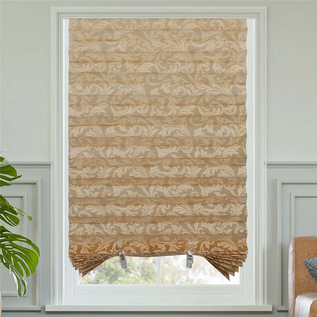 Plisse Blinds Curtain Pleated Curtain Cloth Pleated Shade Fabric Pleated Blinds Sunshade Curtains for Window