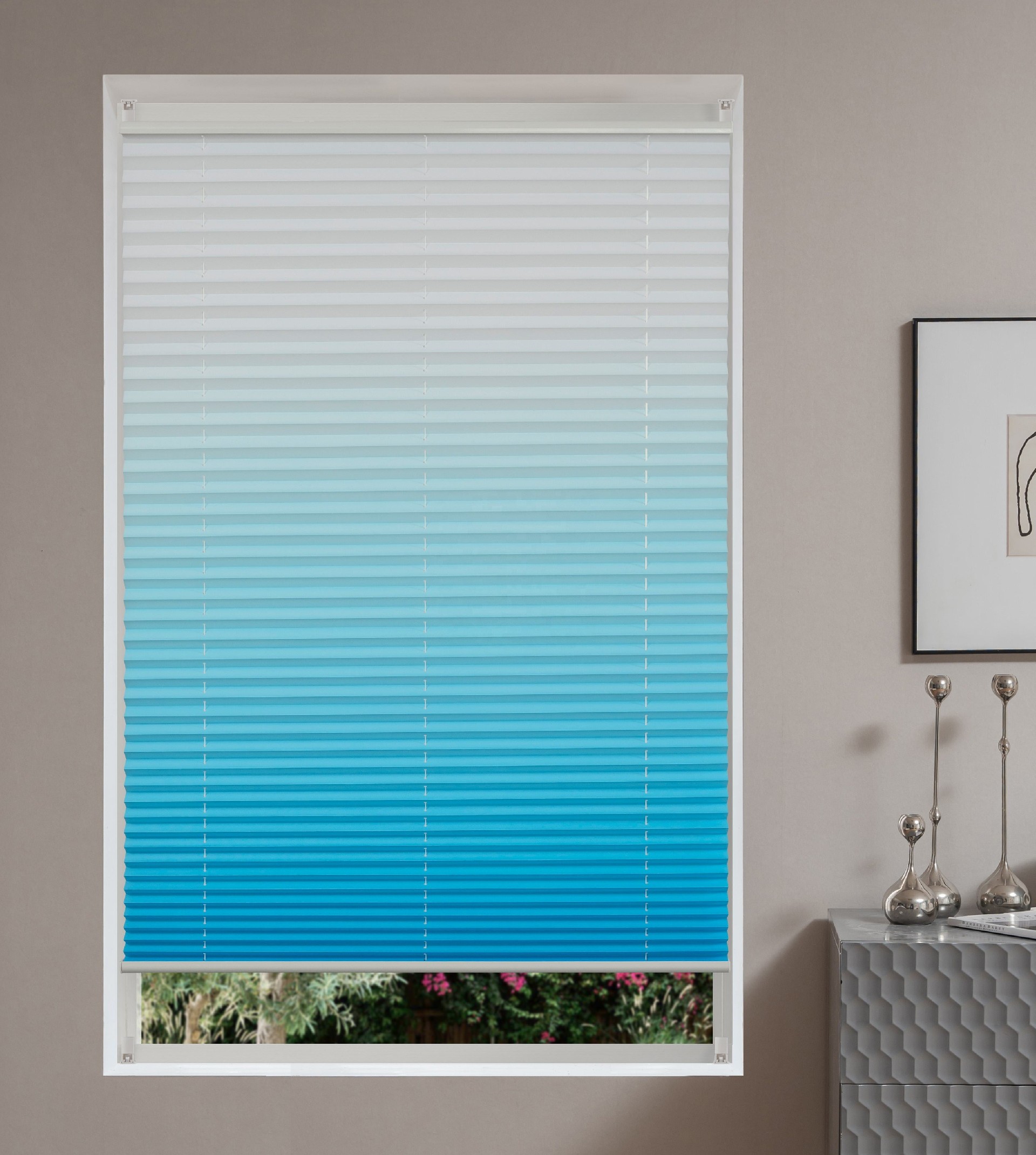 Ready-Made Office Blinds Traditional Horizontal Pleated Blinds Screen Sunshade Translucent Sunshade for Optimal Sun Coverage