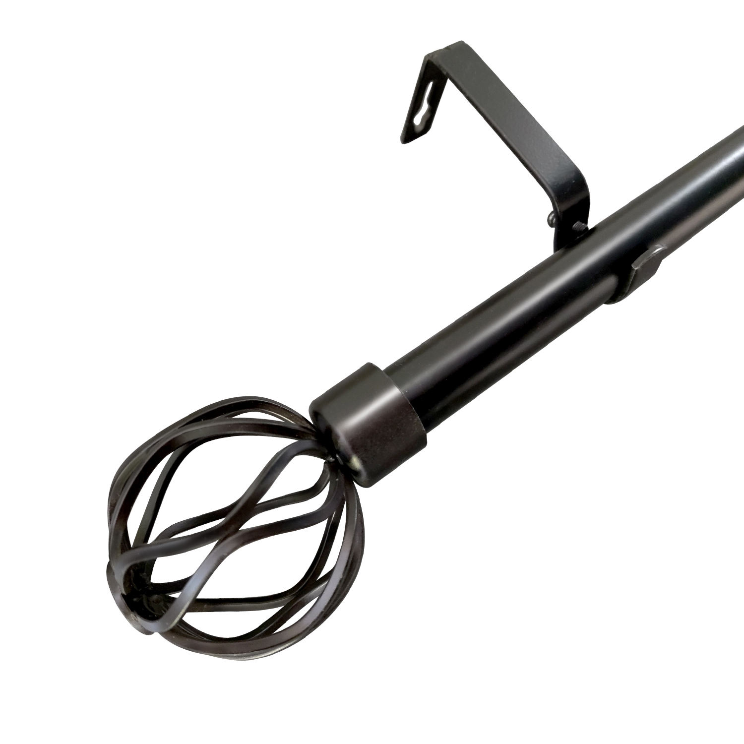 Modern Fashionable Single Extendable and Double Adjustable Metal Curtain Pole Set for Home Decorative Curtains