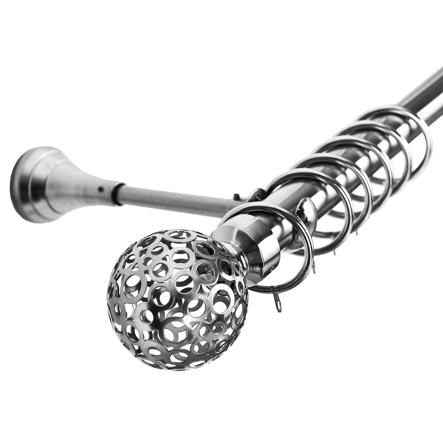 Modern Wrought Iron Hollow Head Adjustable Extendable Curtain Rods Factory Direct Sales Window Metal Curtain Pole