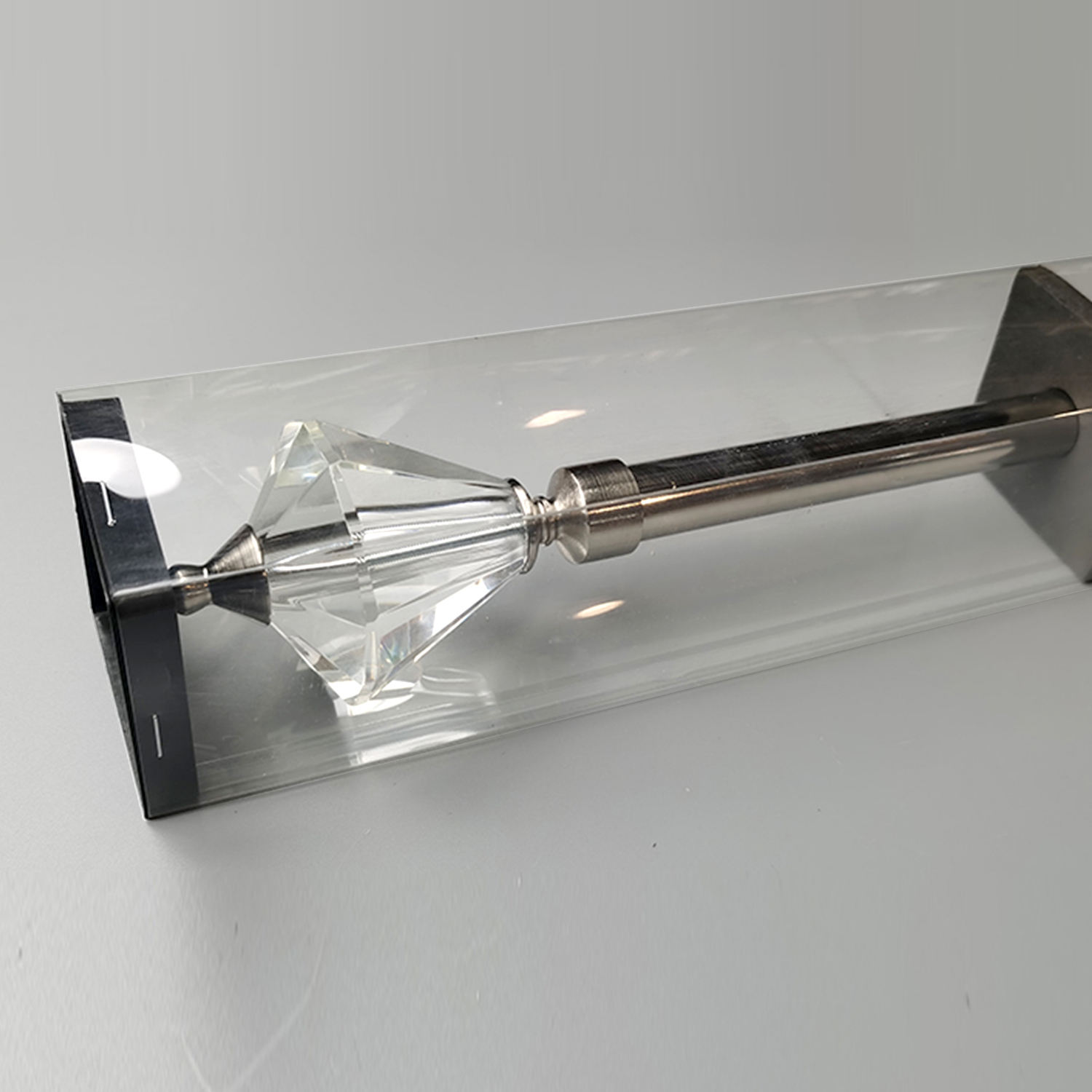 Wholesale Luxury Factory Curtain Rods and Rails Accessories Adjustable Crystal Head End Tringle Double Curtain Rod Sets