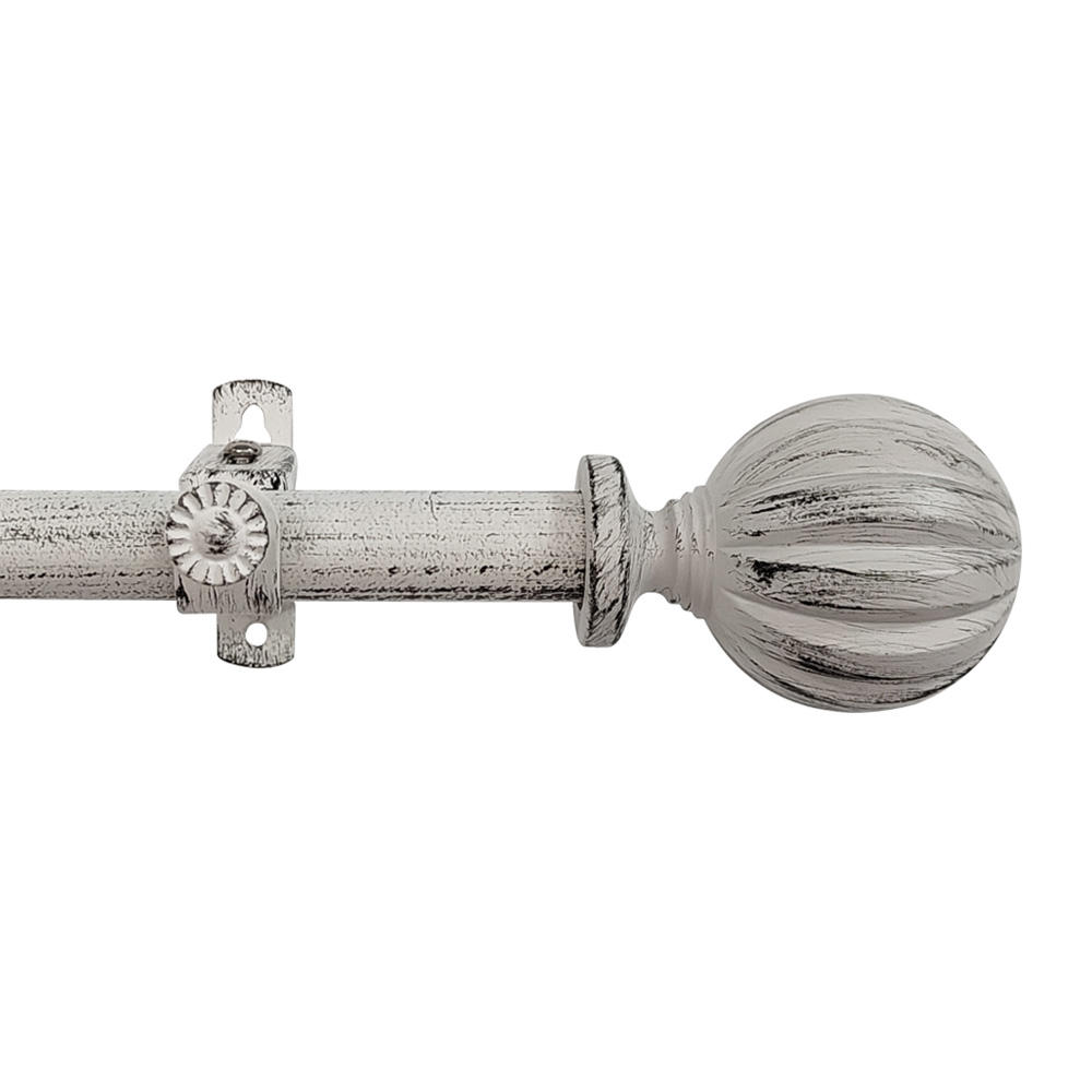Decorative Modern Metal Curtain Rod and Pole Set with White and Black Finish Customized Window Accessories