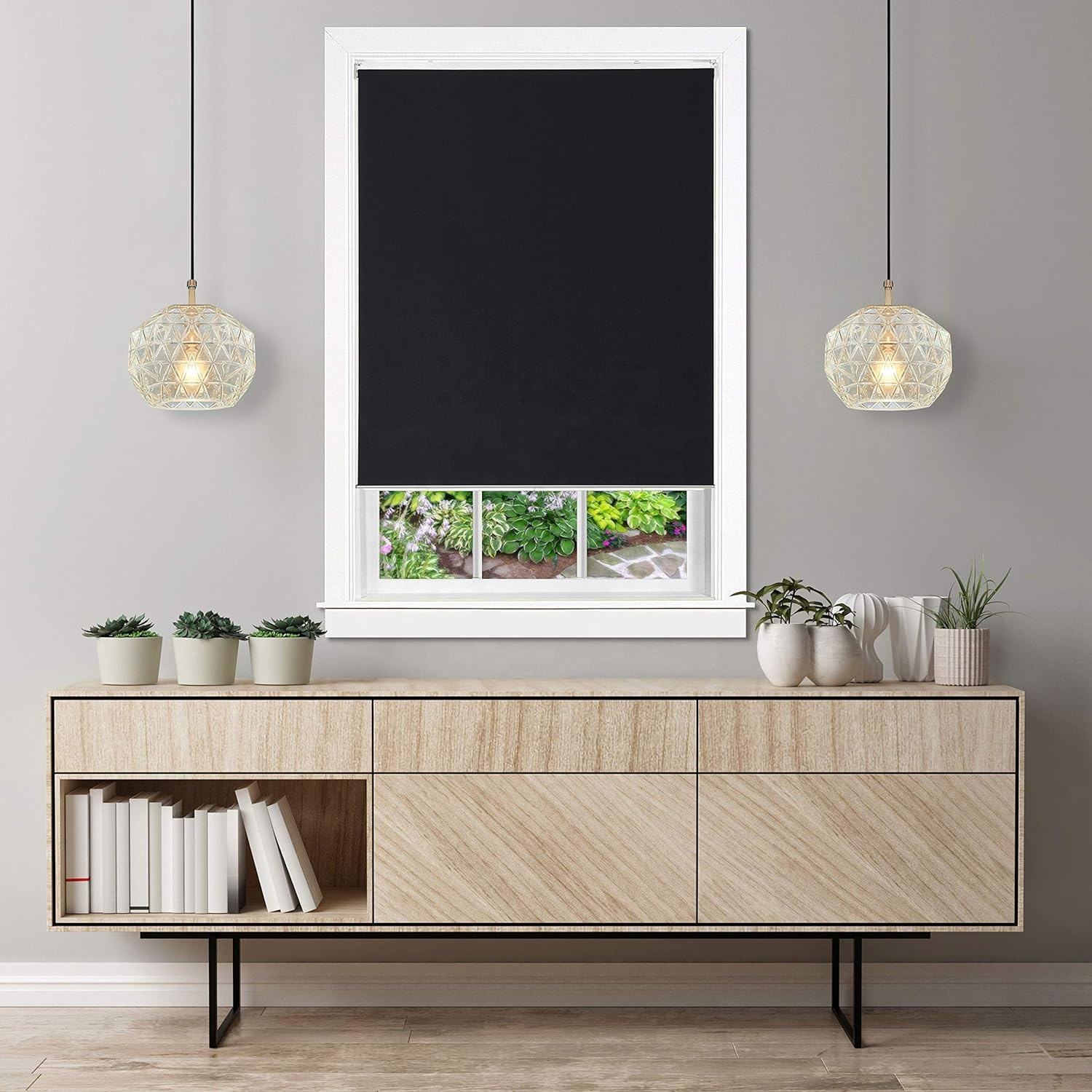 Elegant Modern Double Roller Blind for Living Room Windows Waterproof Blackout Fabric Shades Curtain Blinds