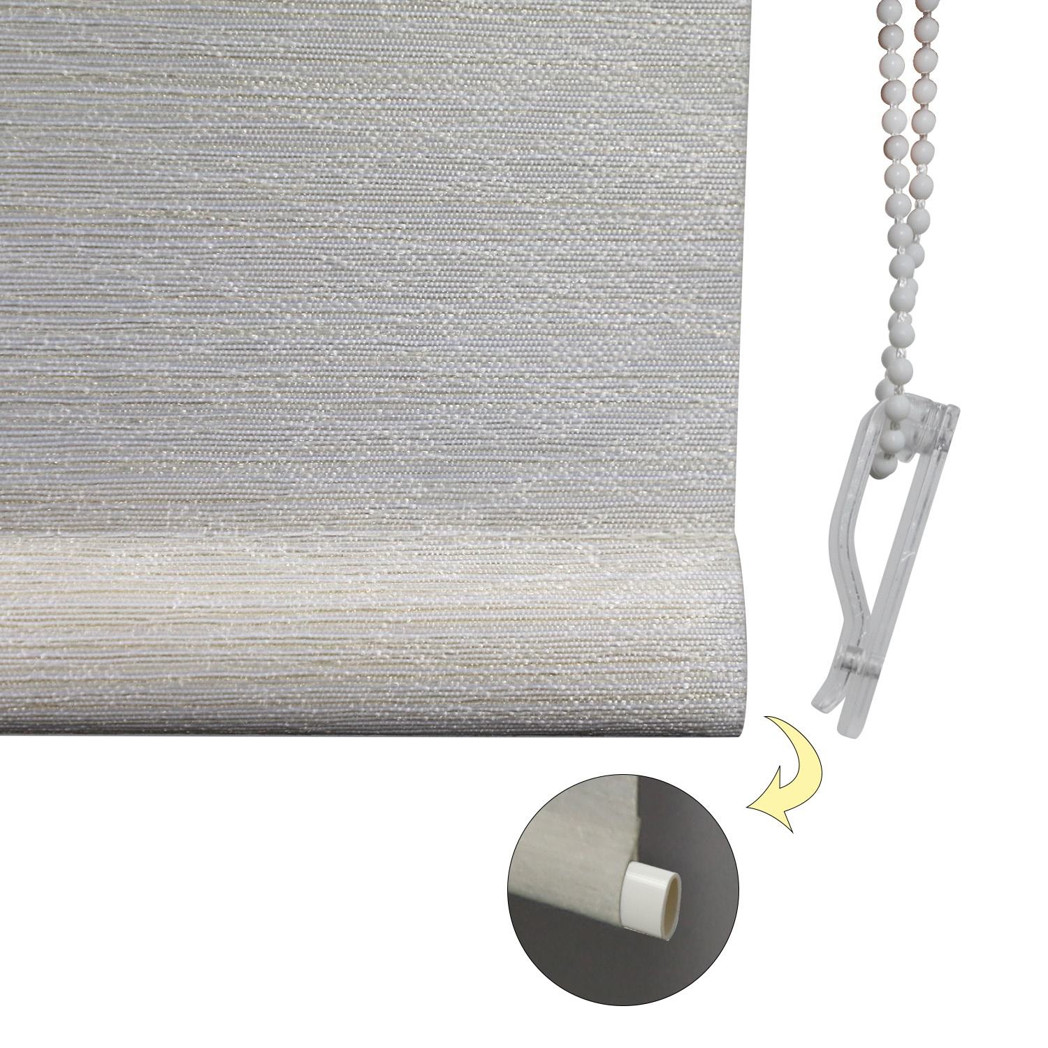 Hot Sale Classic Design Translucent Embroidery Fabric Chain Windproof Roller Blinds for Window Cheap Price Built-in Free