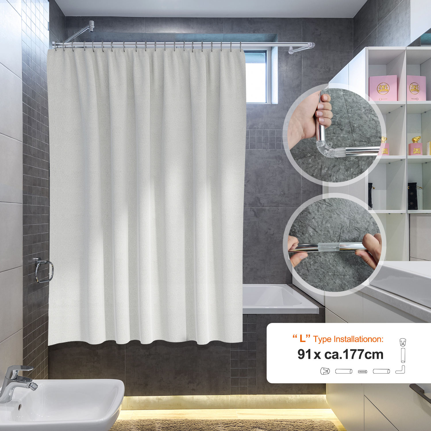 Shower Curtain Rod Factory Direct Sale Quality Stainless Steel Choice Metal OEM Customized Power Surface Packing West Pcs Eco