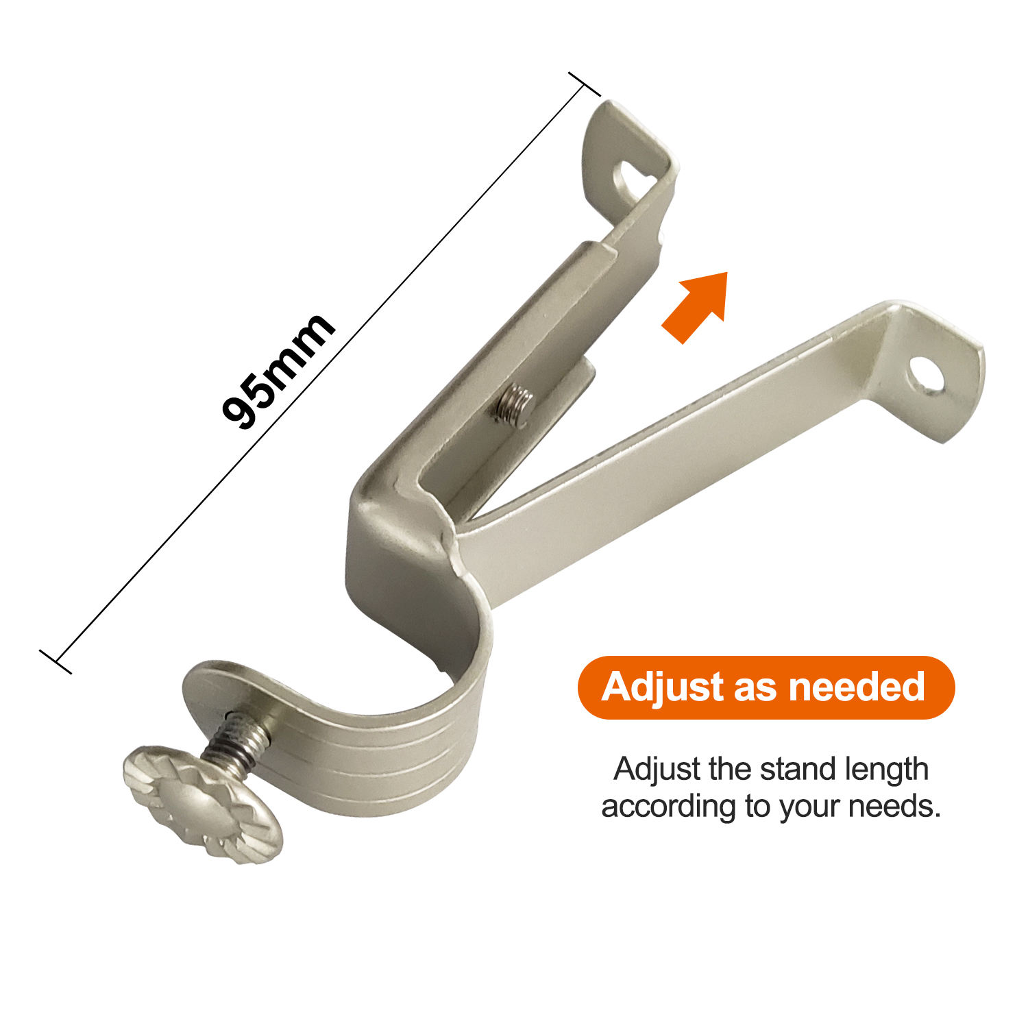 Heavy Duty Iron Drapery Hardware Bracket Modern Style Curtain Rod Wall Bracket