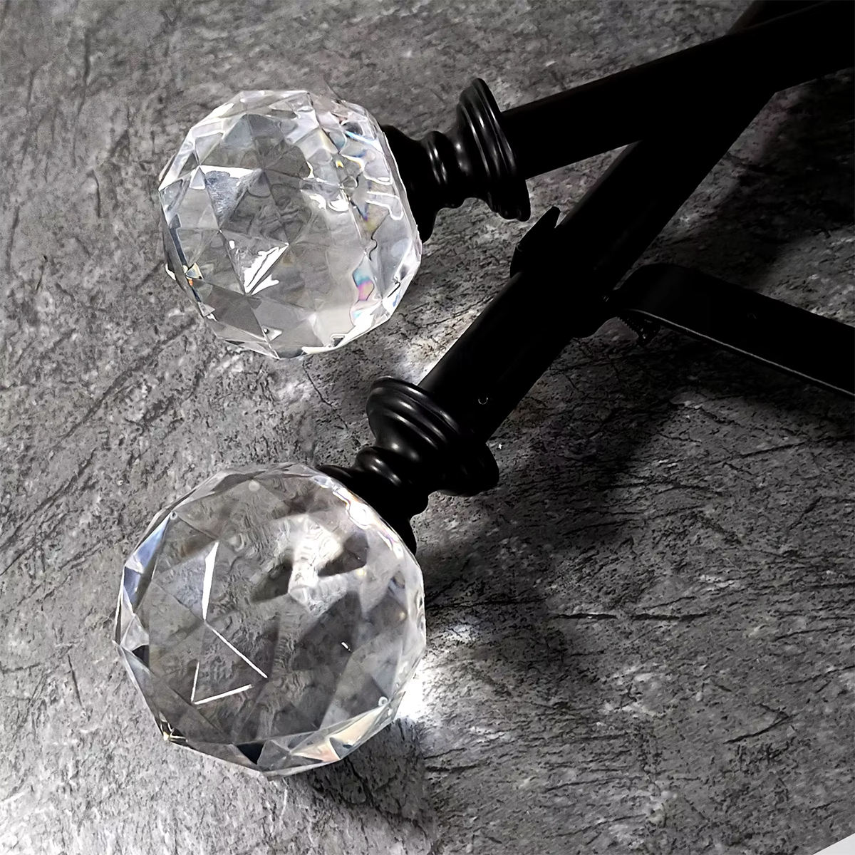 Modern Home Decor High Quality Crystal Curtain Rod Sets Metal Pole for Home Decor-Factory Wholesale