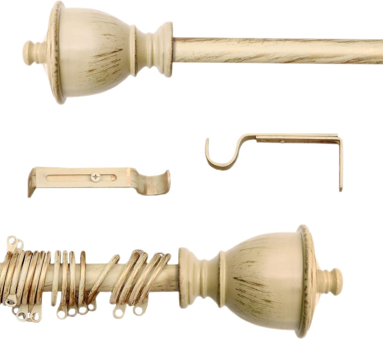 Smartop Hot Sale Modern Design Metal Window Curtain Rod with Decorated Hardware Curtain Pole Head Finial for Windows