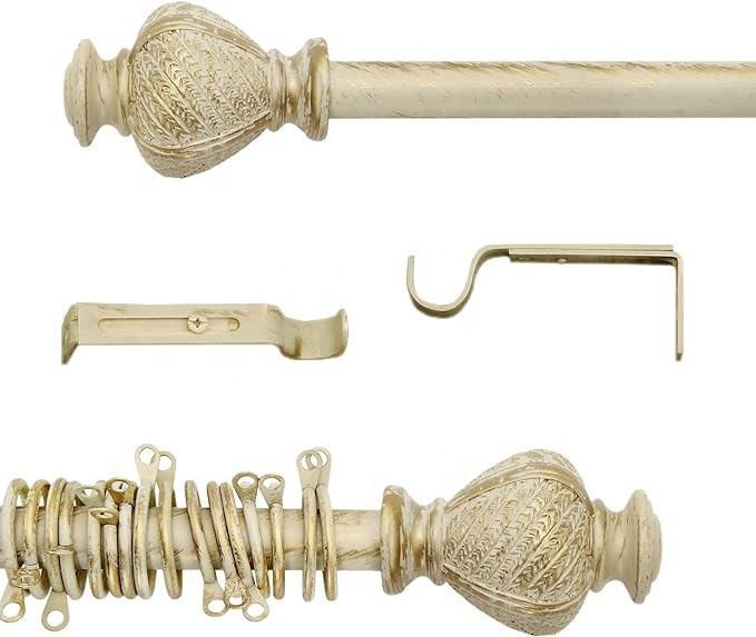 Smartop Hot Sale Modern Design Metal Window Curtain Rod with Decorated Hardware Curtain Pole Head Finial for Windows