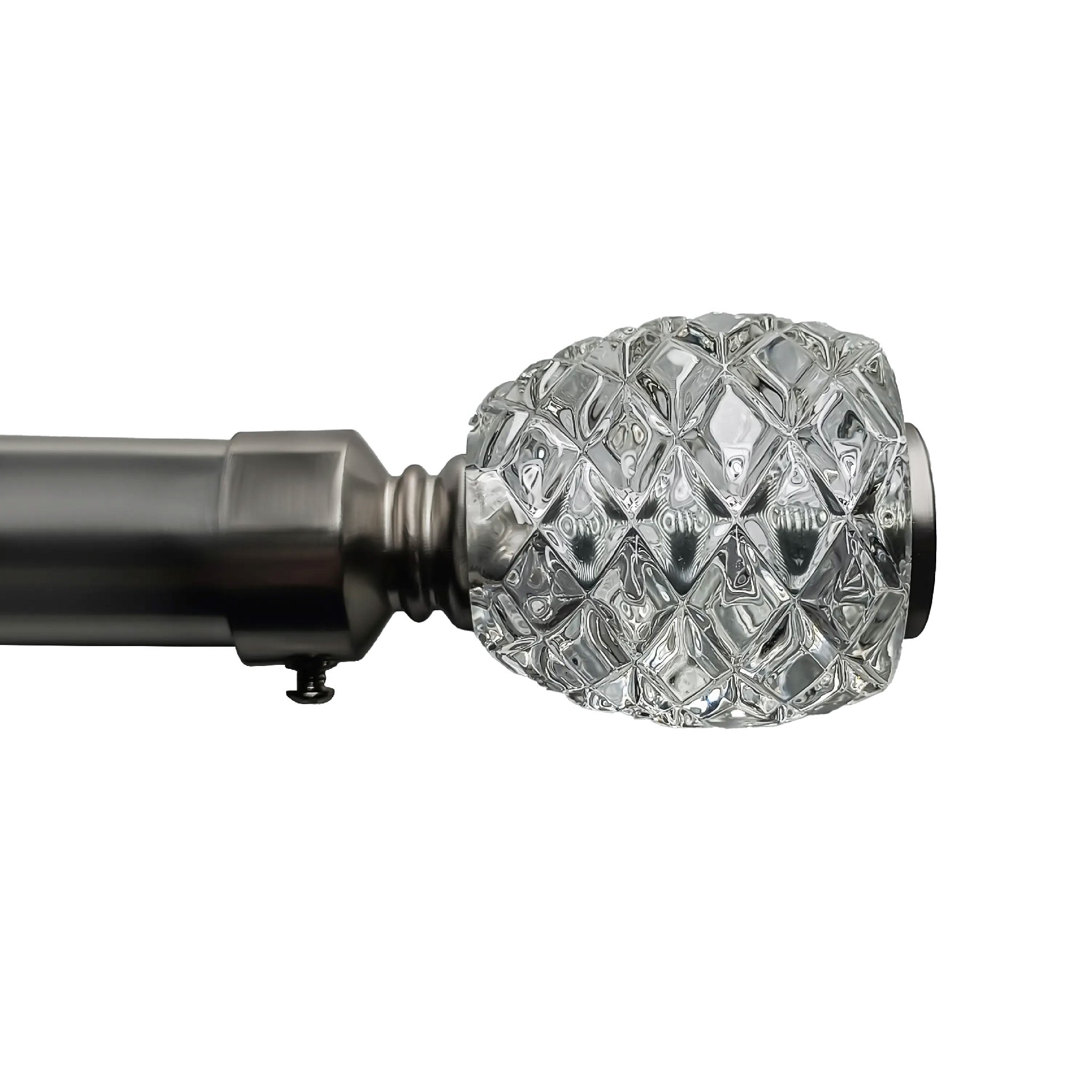 Luxury Modern Design Silver Customized Metal Drapery Rod Set Crystal Curtain Pole Custom Painting Luxury Customized Curtain Pole