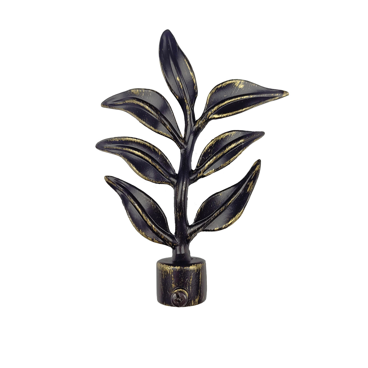 Smartop Metal Modern Curtain Rod Set Black Gold Customizable Length Eco-friendly ISO9001 Certified Leaf Shape for Home