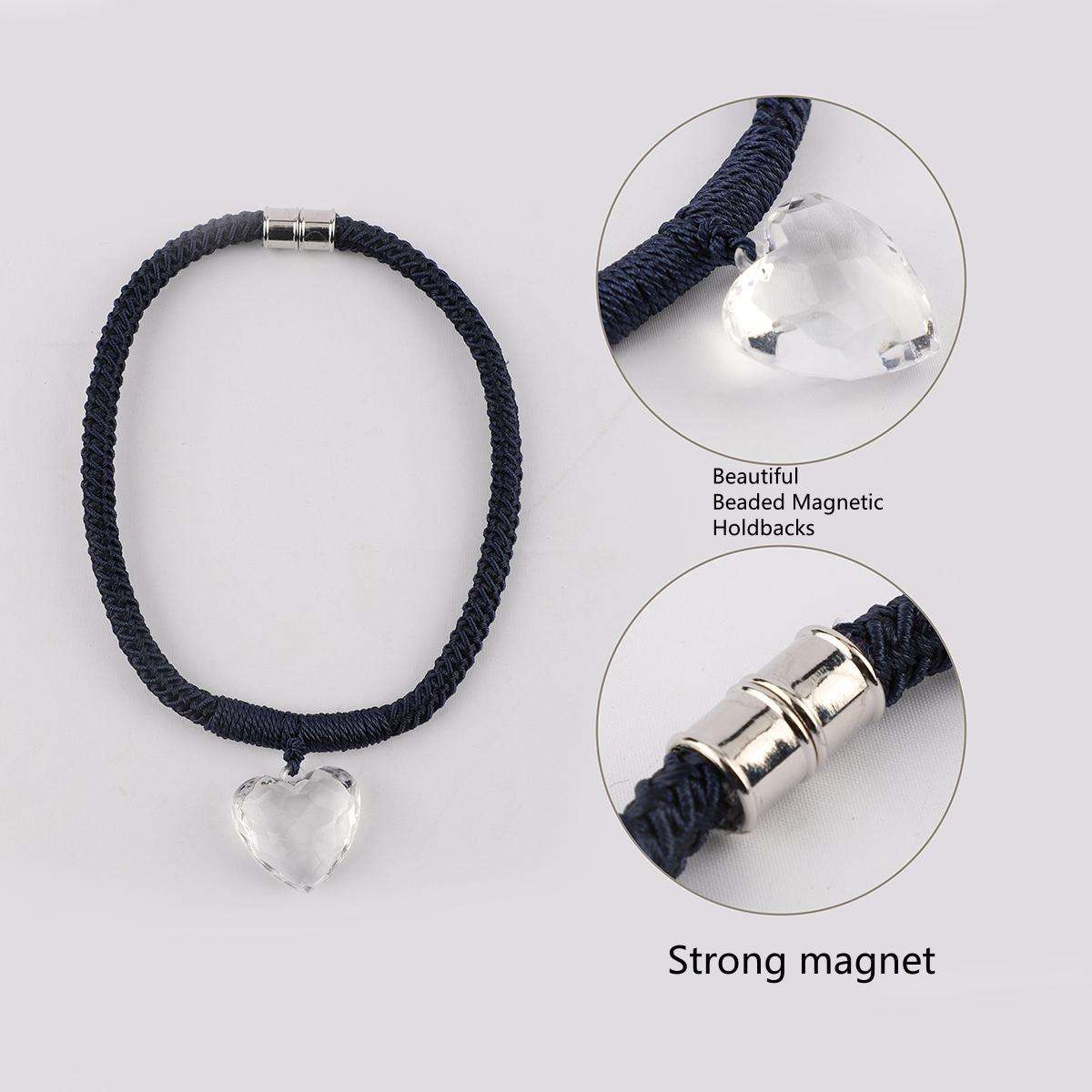 Heart Shape Crystal Light Luxury High-end Magnetic Curtain Tiebacks Home Decoration Accessory Tieback Crystal Ball Tie