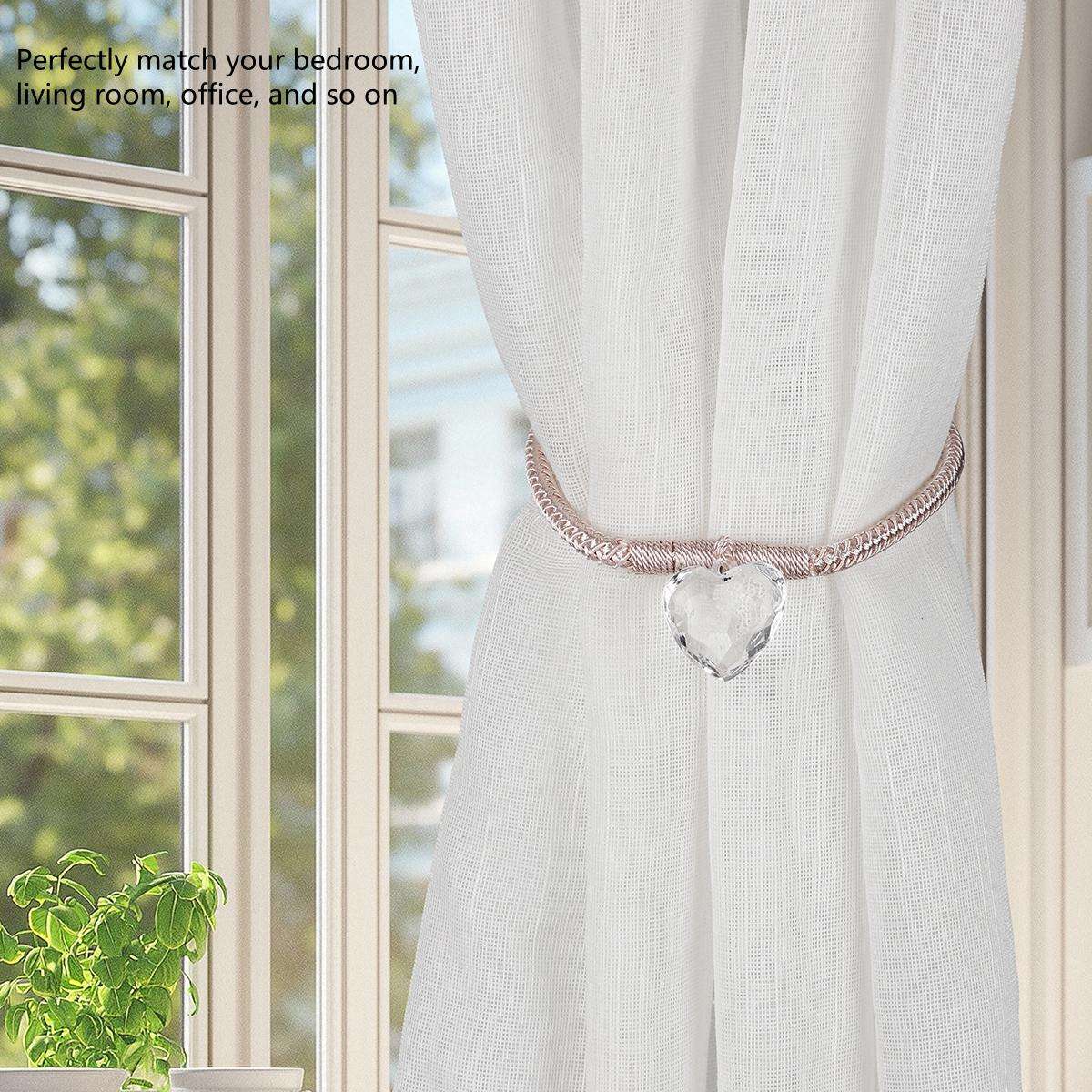 Heart Shape Crystal Light Luxury High-end Magnetic Curtain Tiebacks Home Decoration Accessory Tieback Crystal Ball Tie