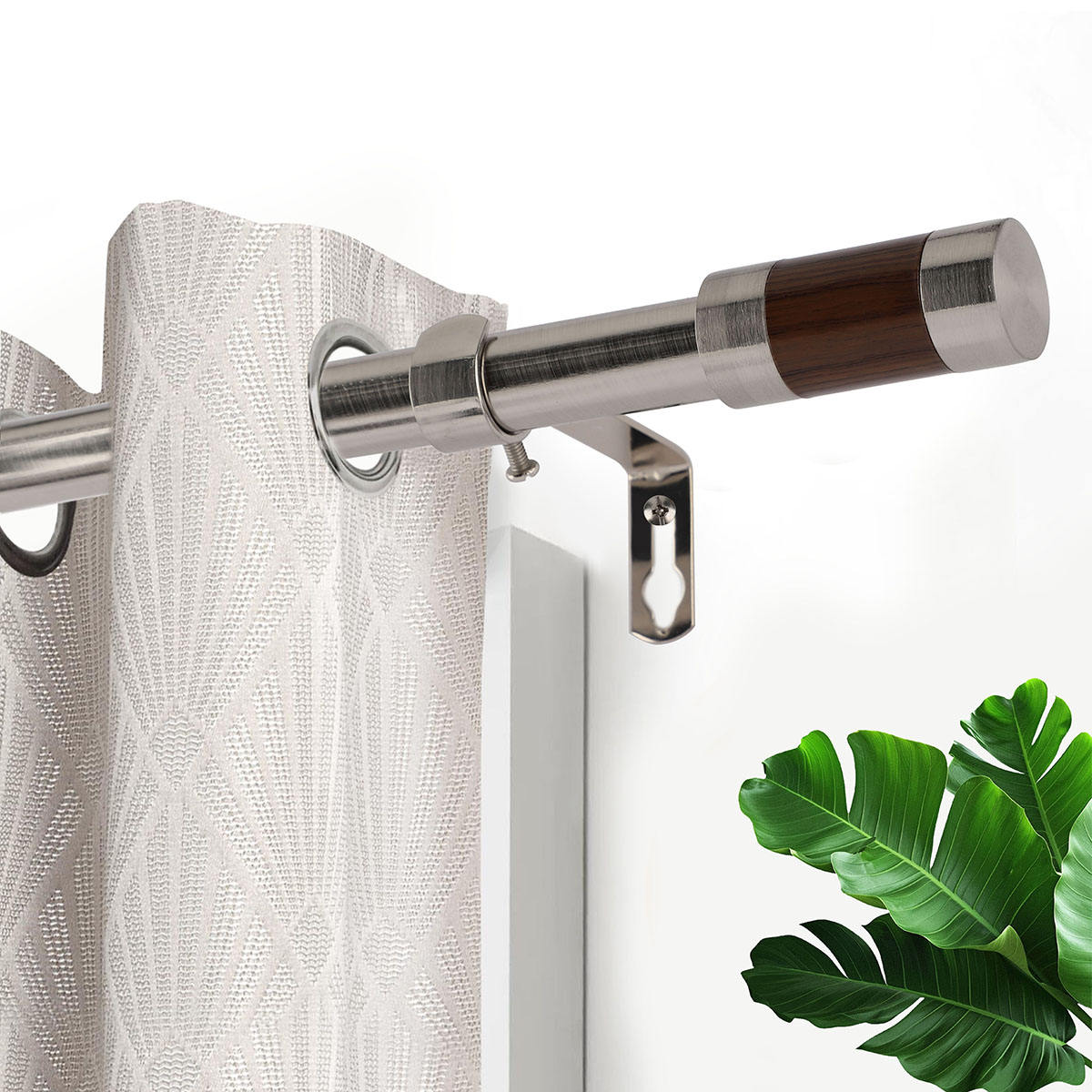 New Design Custom Eco-friendly Smartop Curtain Rod Metal High Quality Modern Curtain Pole Set with Finials for Window