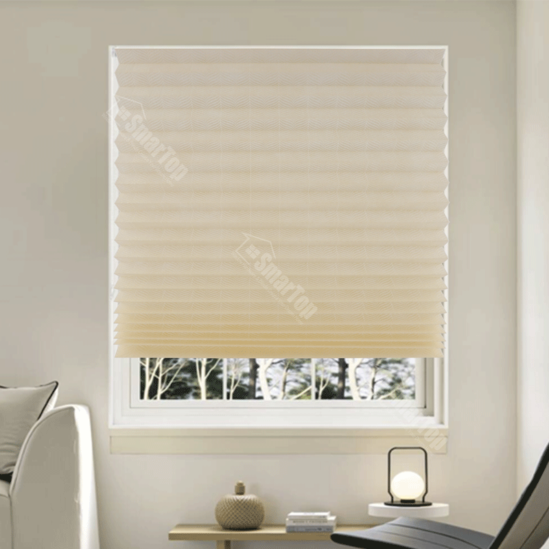 Modern Design Horizontal Pleated Blinds Non-woven Fabric Semi Full Shading Anti UV Soundproof No Drilling for French Windows