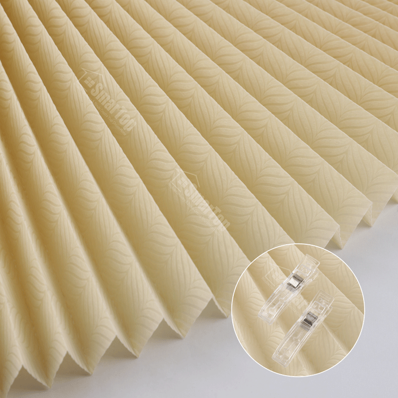 Modern Design Horizontal Pleated Blinds Non-woven Fabric Semi Full Shading Anti UV Soundproof No Drilling for French Windows