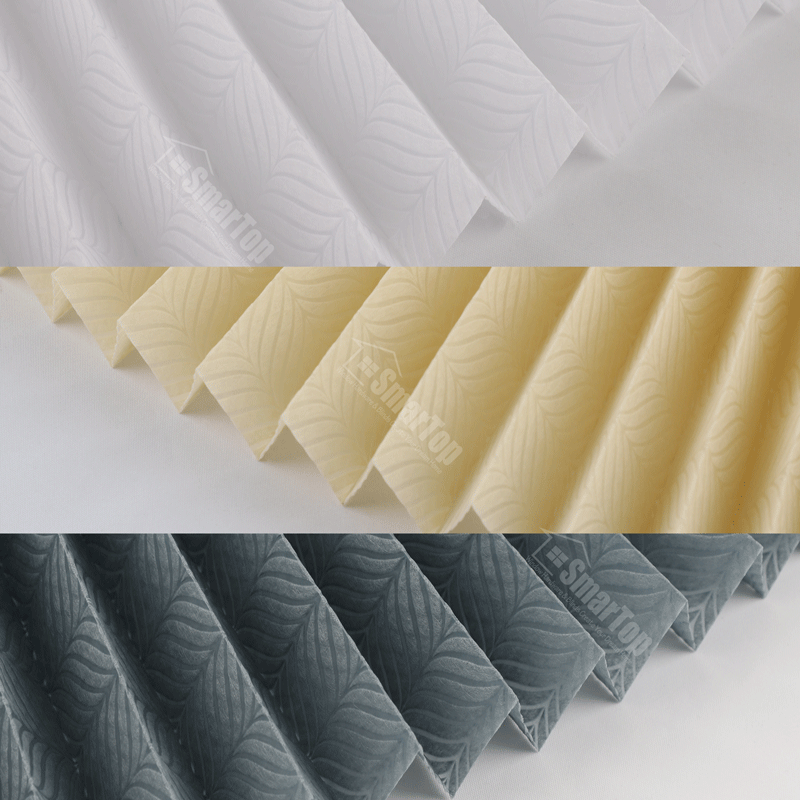 Modern Design Horizontal Pleated Blinds Non-woven Fabric Semi Full Shading Anti UV Soundproof No Drilling for French Windows