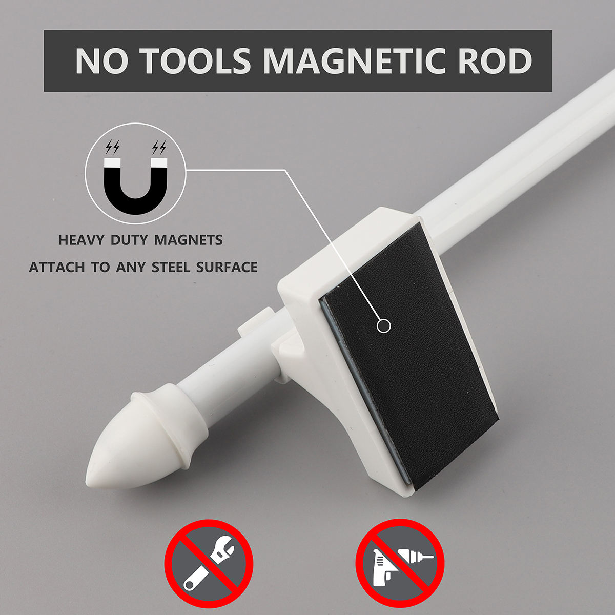 Wholesale Factory Price Magnetic Adjustable Aluminum Alloy Curtain Rod Eco-friendly Modern Design Customizable Accessories