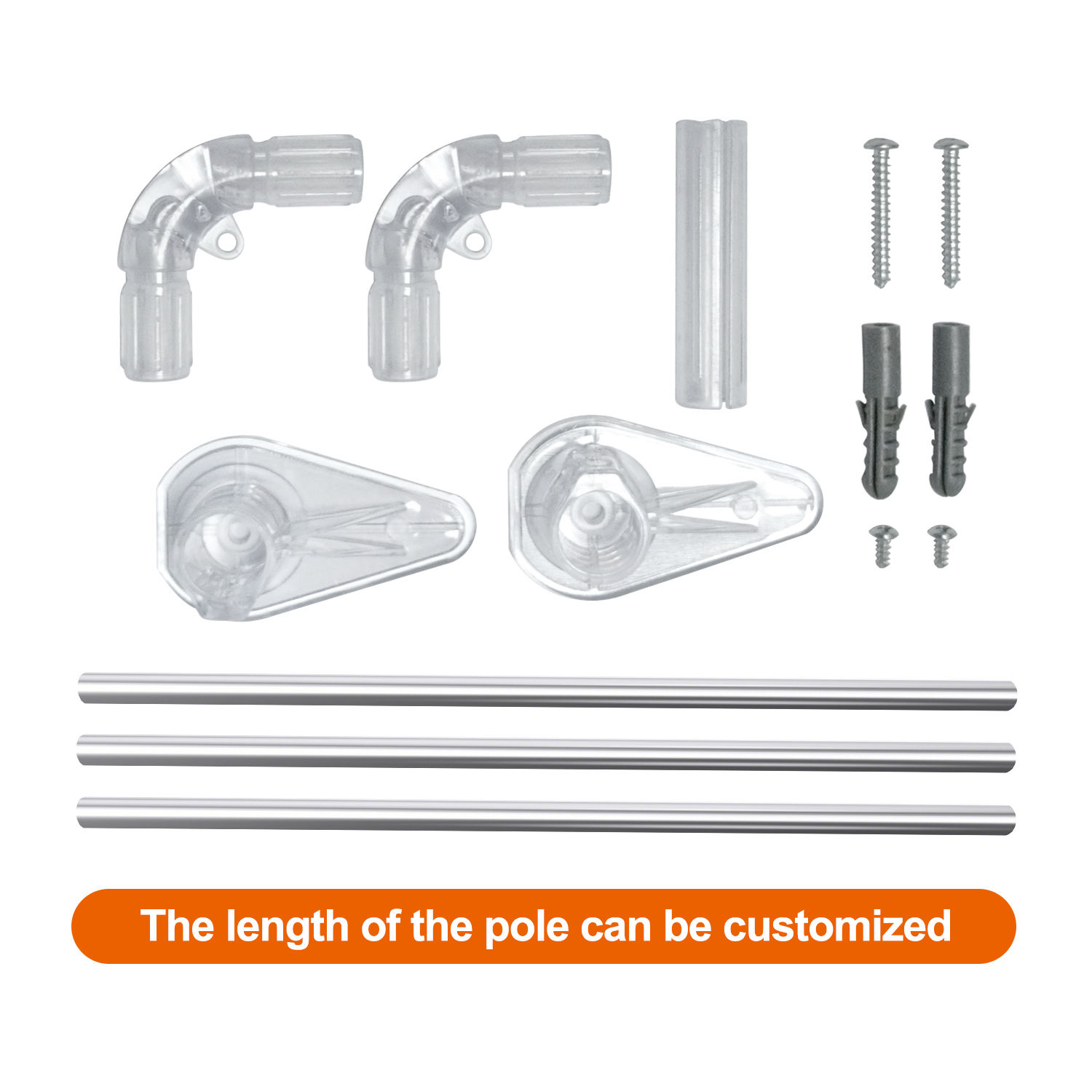 Adjustable SMARTOP Shower Curtain Poles Pillar Shape Eco-Friendly Stainless Steel Factory Direct Sale OEM Customized