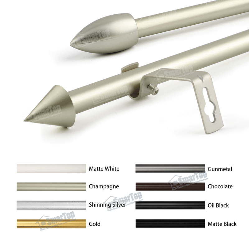 Hot Selling Eco-friendly Modern Extendable Stainless Steel Customizable Curtain Rod Accessories Poles