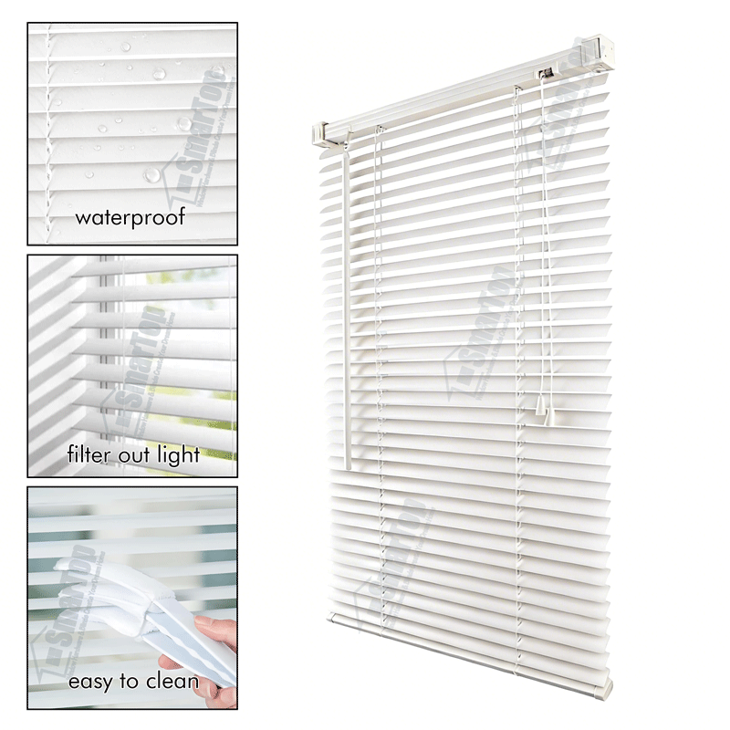 2 Inch Cordless Modern Faux Wood Blinds PVC Venetian Anti UV Waterproof Eco-Friendly for US & EU/UK Markets