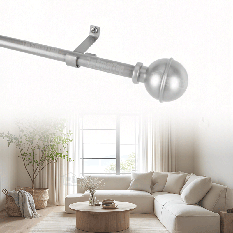 New Design Extendable Curtain Rod and Finials Curtain Rods Sets Poles Adjustable Heavy Duty Curtain Rods and Rails for Windows