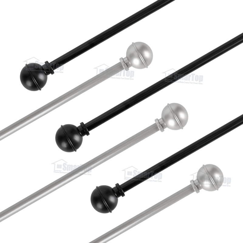 New Design Extendable Curtain Rod and Finials Curtain Rods Sets Poles Adjustable Heavy Duty Curtain Rods and Rails for Windows