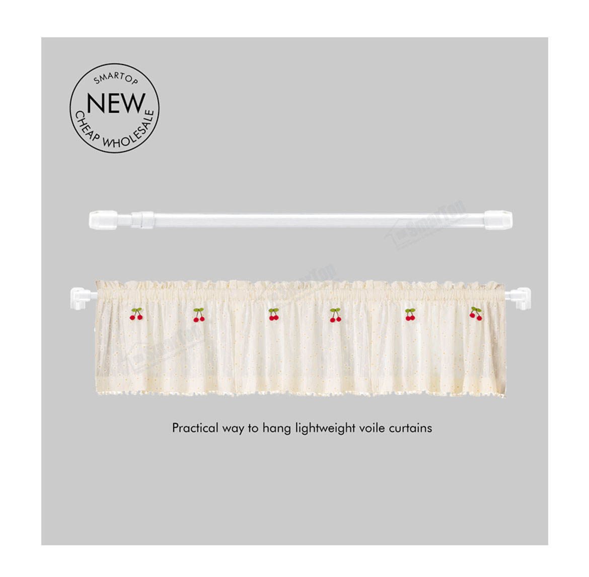 New Free Sample High Quality Adjustable Curtain Rod Cafe Extendable Curtain Rod Pole Set Wholesale for Home