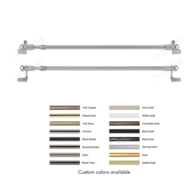 New High Quality Scalable Cafe Rod Curtain Rod and Finials Unique Design Convenient Curtain Rod Set for Home