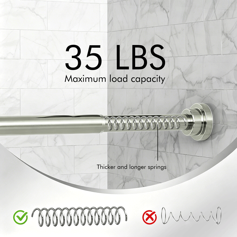 Shower Curtain Rod Curved Shower Curtain Rod Adjustable Shower Rod Rustproof Stainless Steel Curtain Rod for Bathroom