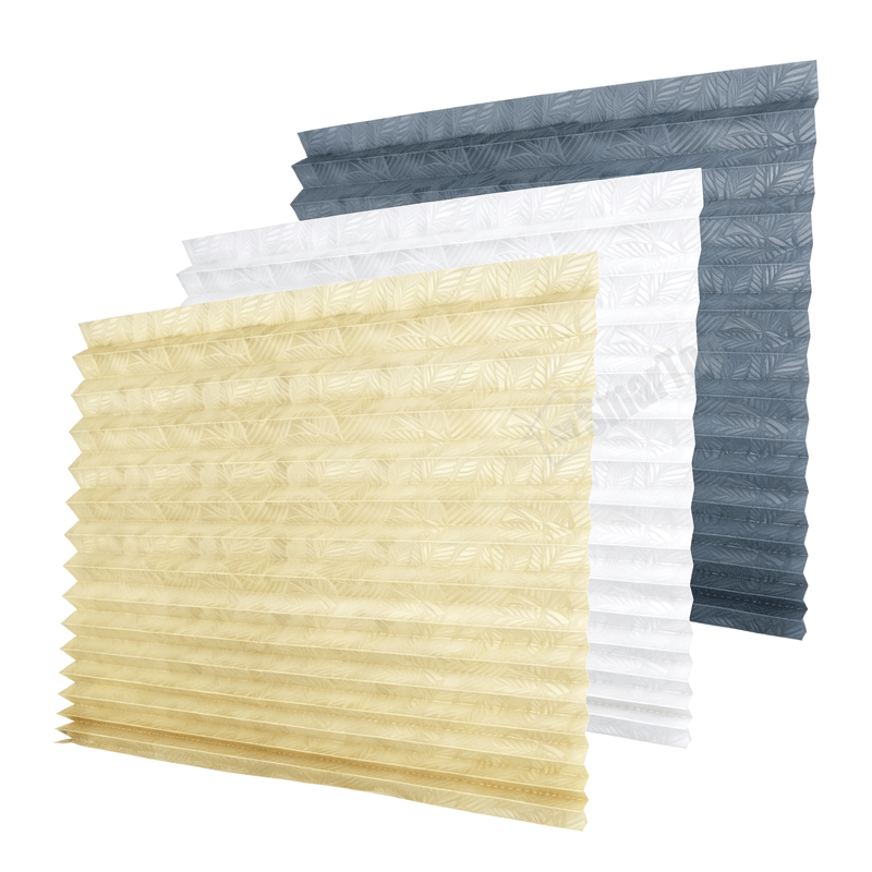 Elegant Leaf Pattern Printed Pleated Blinds Forest Style Window Shades Decorative Patterned Pleated Blinds Cordless Easy Install