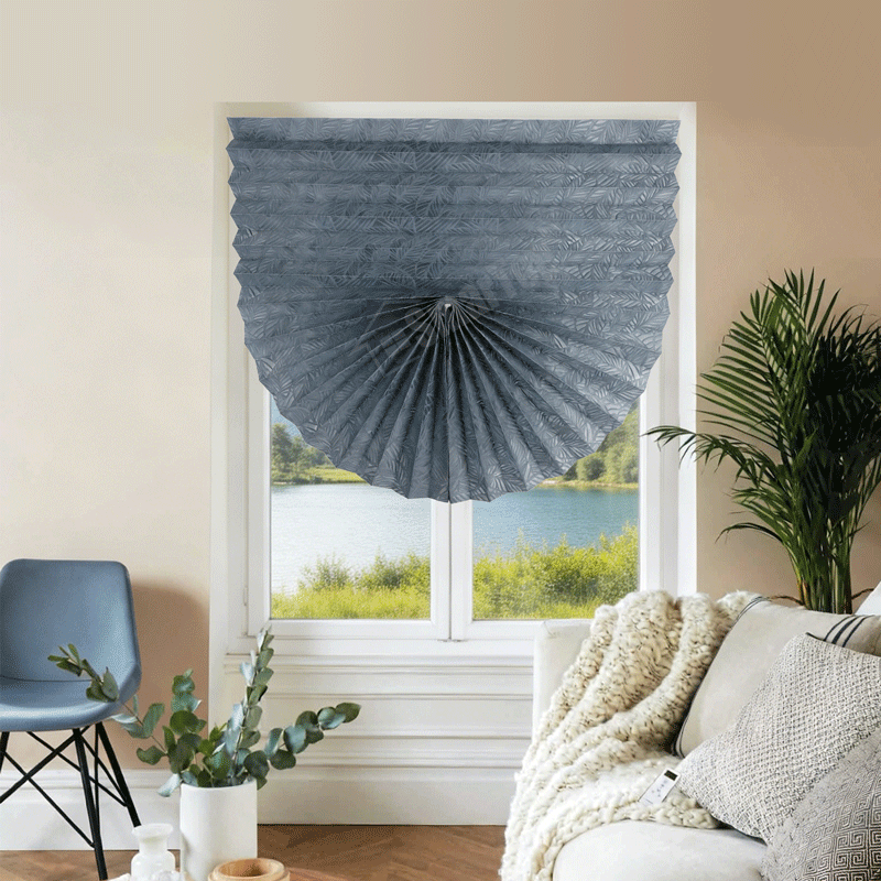 Elegant Leaf Pattern Printed Pleated Blinds Forest Style Window Shades Decorative Patterned Pleated Blinds Cordless Easy Install