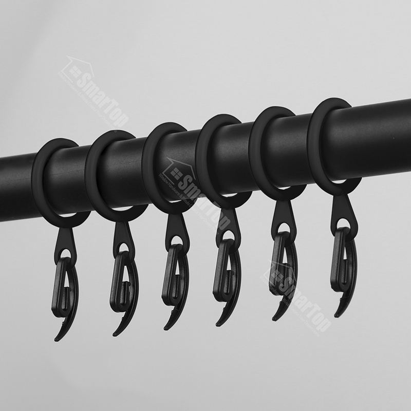 Custom Package Free Samples Black & White Pom Curtain Hook S Fold Window Tracks No Drilling Accessories Plastic Material